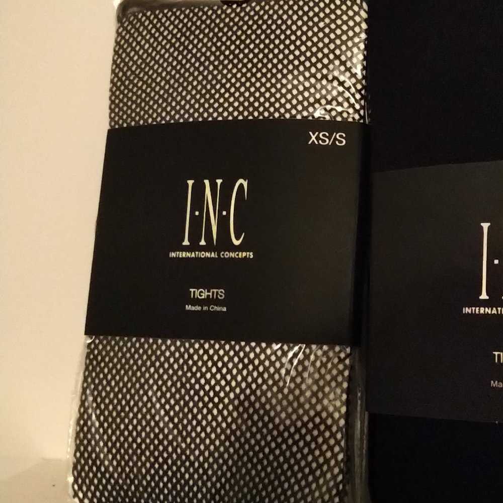 Small Black Fishnet INC tights sealed NWT fits 4'11"-5'6" up to 130lb XS/S $15